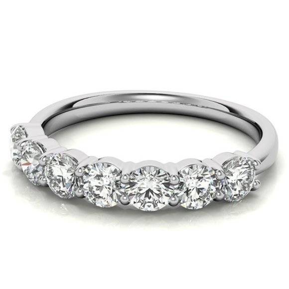 7-Stone Round Moissanite Shared-Prong Ring (3.5mm, 0.15ct) - Picture 4 of 16